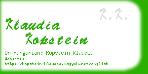 klaudia kopstein business card